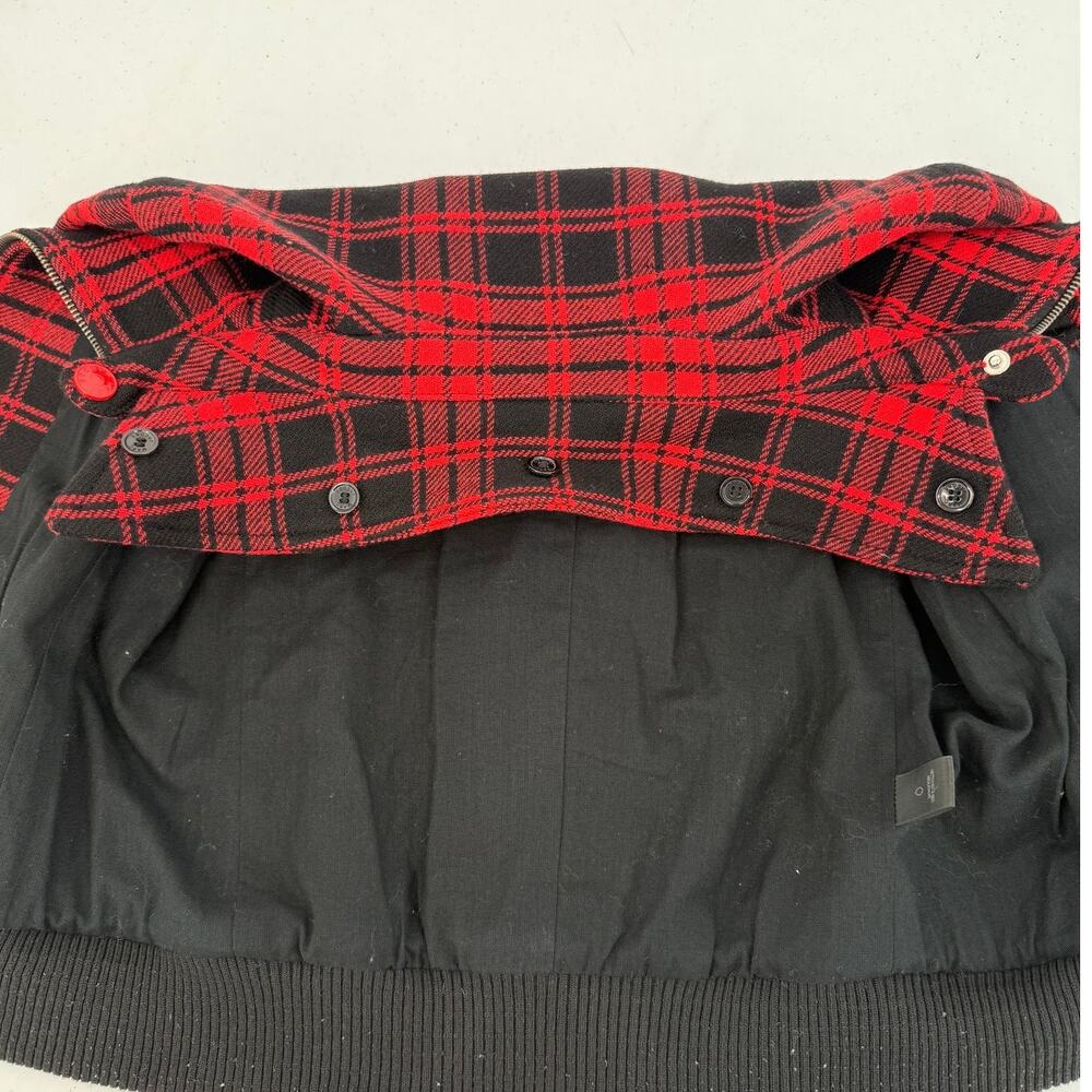 Marc Jacobs Women's Wool Zippered Jacket Buffalo Plaid Red Size XS Y2K Vintage - Picture 10 of 14